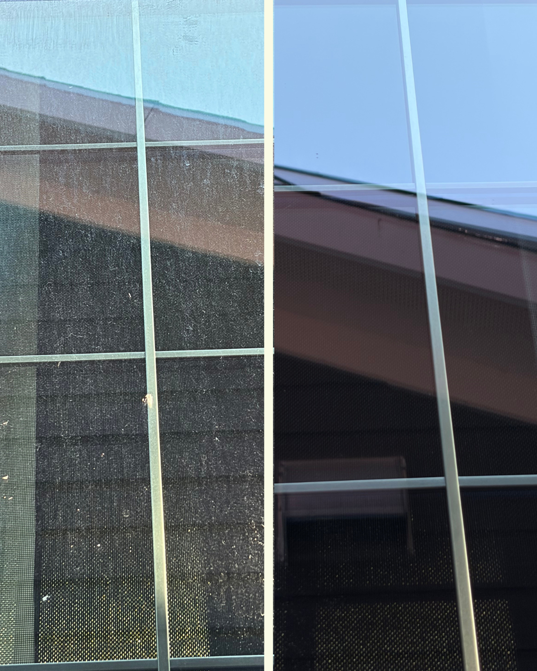 Window glass cleaning before and after transformation